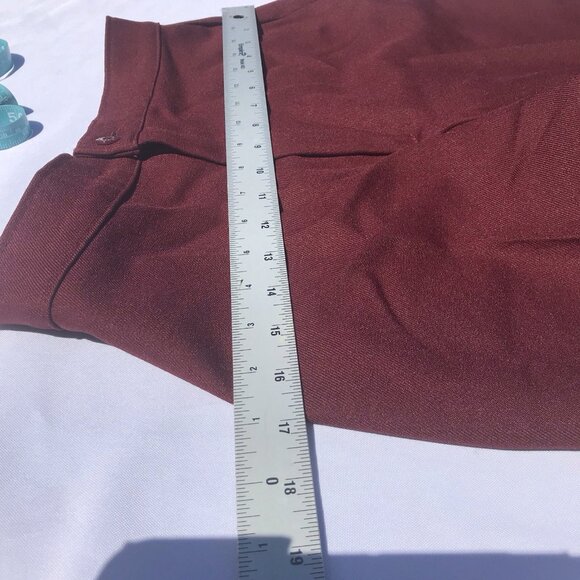 Vtg 70s Levi’s Mod HTF Poly Pants Women’s 2 27” High Waist Wide Leg Brick Red - Picture 7 of 16